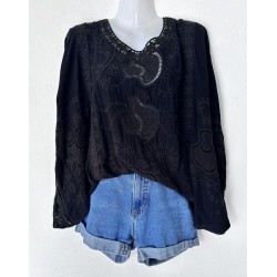 Haut chauve souris brodé