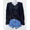 Haut chauve souris brodé