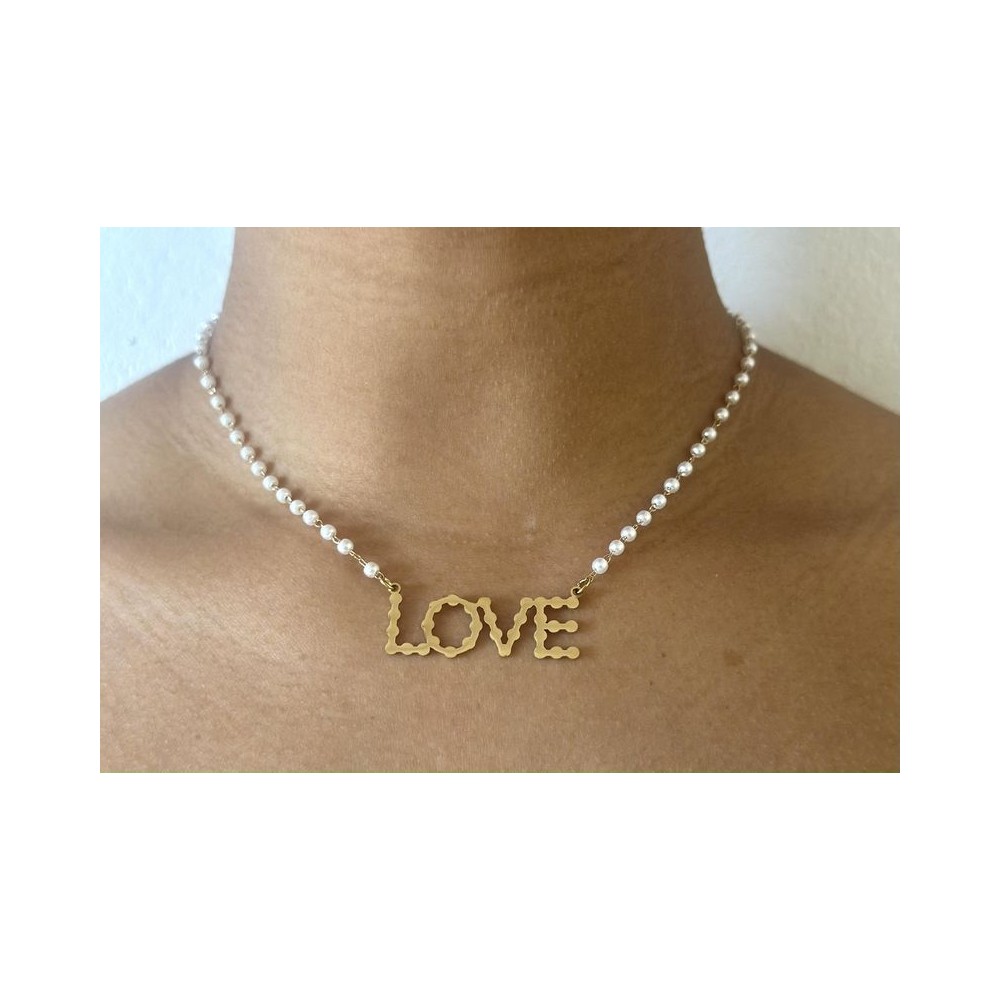 Collier avec des perles en Acier inoxydable Collier avec des perles en Acier inoxydable